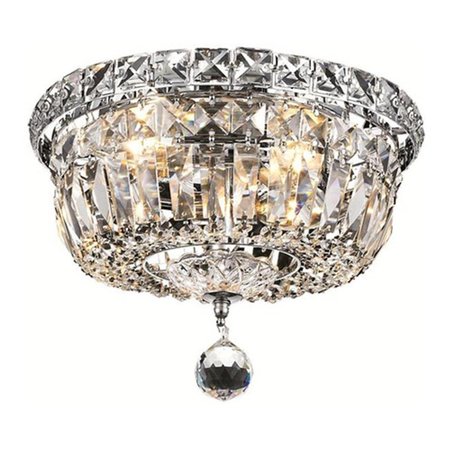 CLING 10 in. Wiley 4 Lights Flush Mount Ceiling Light, Chrome CL2218898